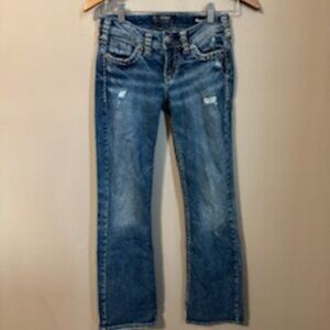 Silver Jeans Tuesday Low Boot | Distressed Stretch Denim